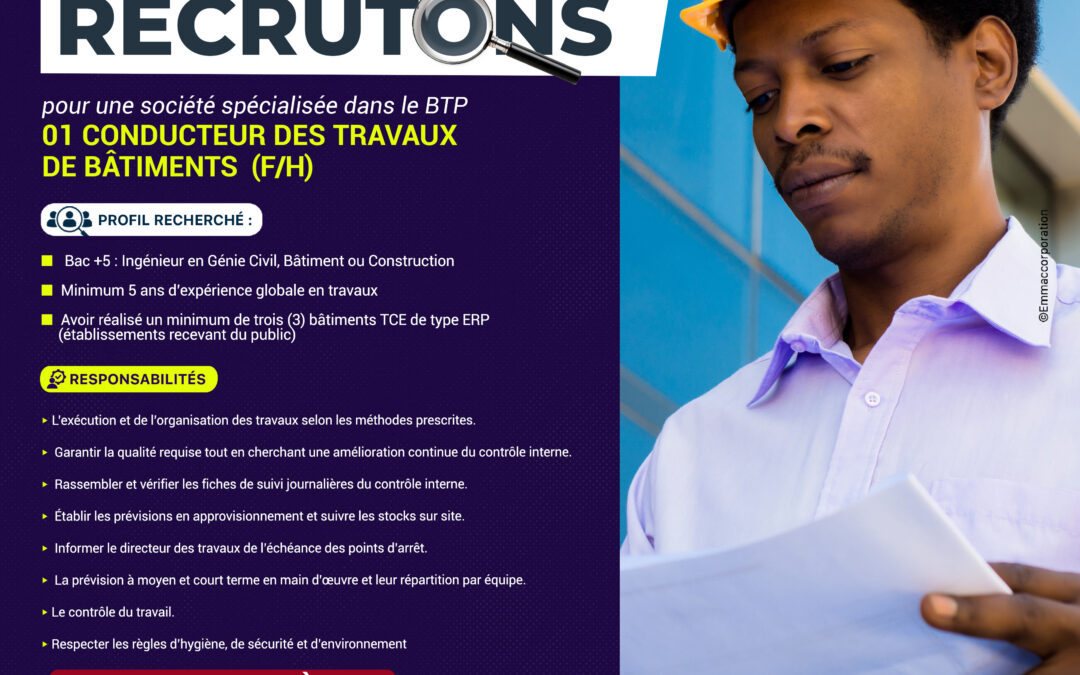 Un Conducteur des travaux de bâtiments (F/H)