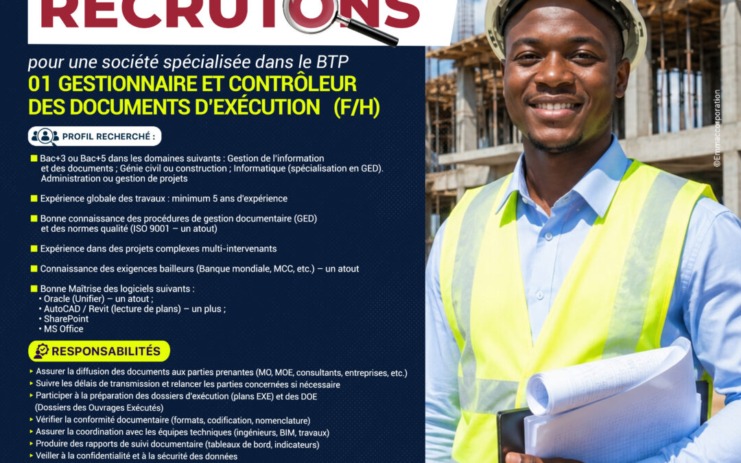 Gestionnaire et contrôleur des documents d’exécution (F/H)
