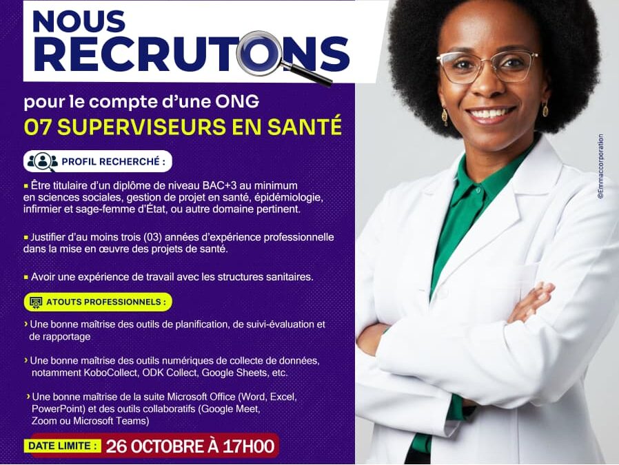SEPT (07) SUPERVISEURS EN SANTÉ (H/F)